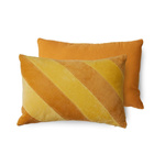 Poduszka w paski aksamitna HKLIVING STRIPED pomarańczowa rozmiar 60x40 cm