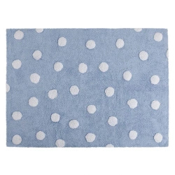 Dywan bawełniany Lorena Canals POLKA DOTS niebieski 160 x 120 cm