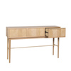Herringbone Console Table Drawers Natural