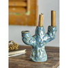 Tahoka Candle Holder, Blue, Stoneware