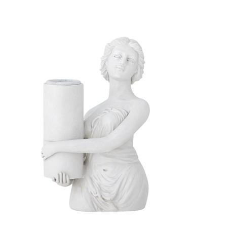 Medea Candle Holder, White, Polyresin