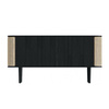 UMAGE TREASURES 3-door chest of drawers, oak, black, Viennese wickerwork
