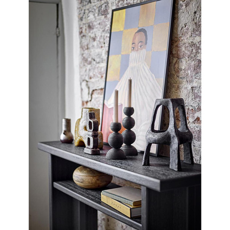 Kipp Candle Holder, Black, Pine