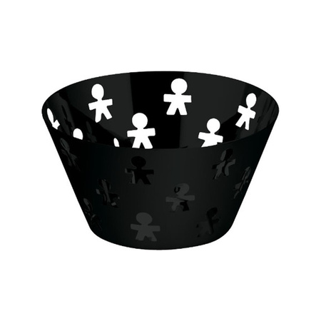 ALESSI Girotondo round basket large silver
