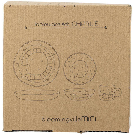 3 Częściowa Zastawa Stołowa Bloomingville CHARLIE niebieski