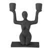 Lucie Candle Holder, Black, Polyresin