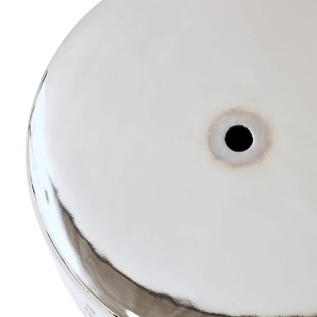 Stoneware side table chrome