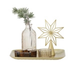 Sanga Tray w/Votive, Gold, Glass