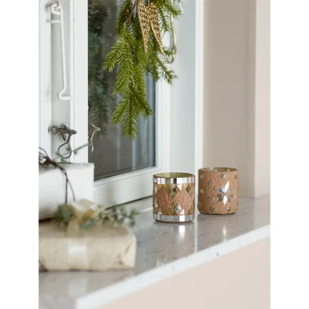 Zestaw 2 świeczników Bloomingville MIYA naturalnych