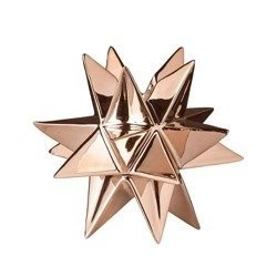 Ceramiczny świecznik Bloomingville Gwiazda miedziany