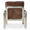 Chrome Lounge Armchair, Velvet Brown