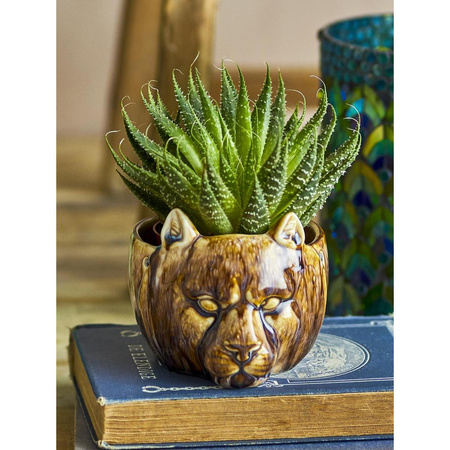 Abner Flowerpot, Brown, Stoneware