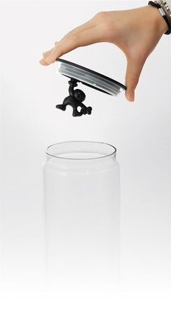 Hermetic jar with a figure inside ALESSI Gianni small white