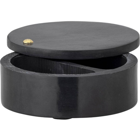 Manja Jar w/Lid, Black, Soapstone