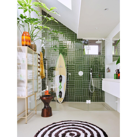 Okrągły dywan łazienkowy hkliving MONOCHROME czarny rozmiar 120x120 cm