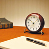 Station Table clock Ø11 cm bordeaux/white