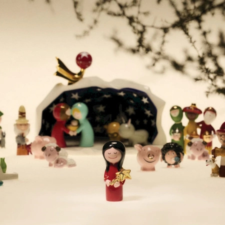 Dekoracja świąteczna Figurka z porcelany ALESSI Christmas collection czerwona