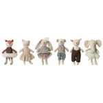 Zestaw miękkich laleczek Bloomingville ANIMAL FRIENDS różowych