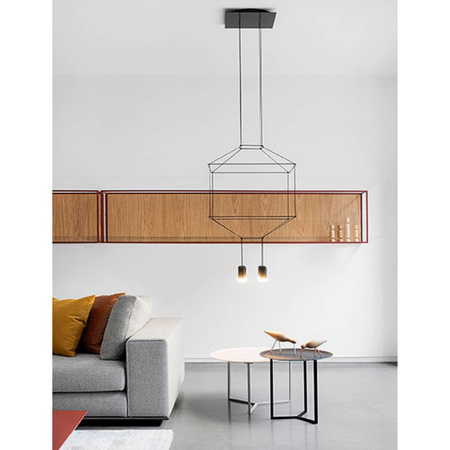 Lampa wisząca VIBIA Wireflow 3D czarna Casambi 2700K