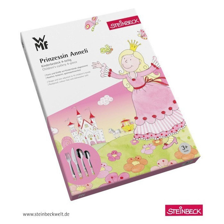 Zestaw sztućców dla dzieci 4 elementy WMF KSIĘŻNICZKA ANNELI srebrny