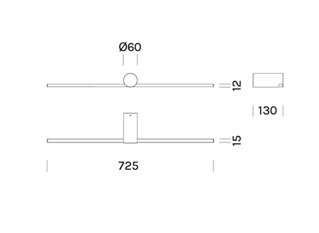 Kinkiet Olev Slight Ap 72.5 cm srebrny