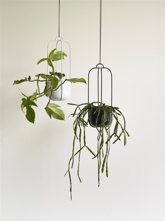 Set of 2 HÜBSCH hanging planters black