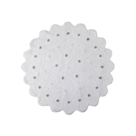 Dywan bawełniany Lorena Canals BISCUIT biały Ø140 cm
