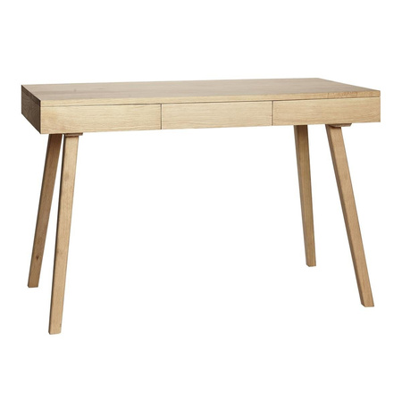 HÜBSCH desk with drawers, oak, 120 cm, natural