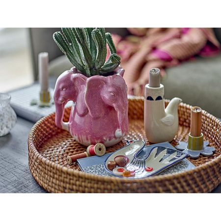 Trudy Candle Holder, White, Stoneware