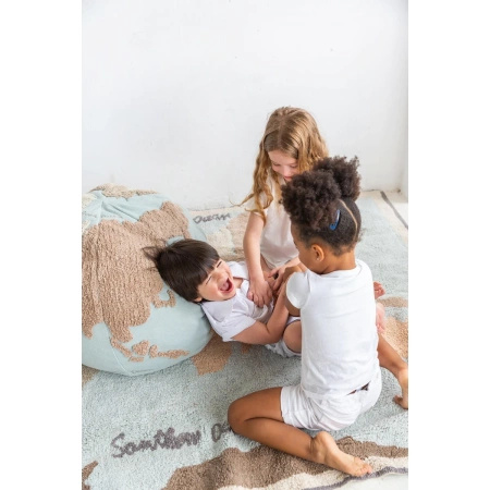 Puf Lorena Canals BACK TO SCHOOL beżowo niebieski