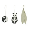Zestaw 3 zawieszek Lorena Canals BAMBOO czarno białych