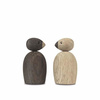 KAY BOJESEN Wooden Decoration Pair of Sparrows