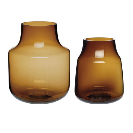 Set of 2 HÜBSCH BROWN vases brown