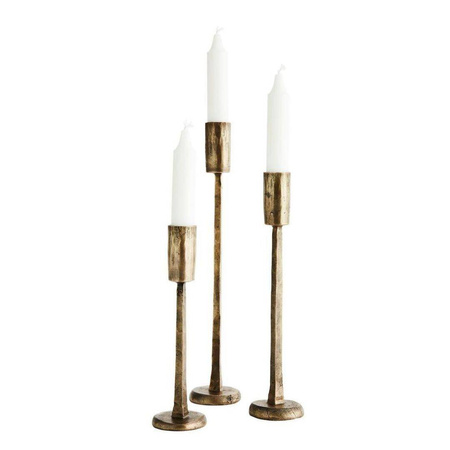 MADAM STOLTZ FORGED brass candlestick set