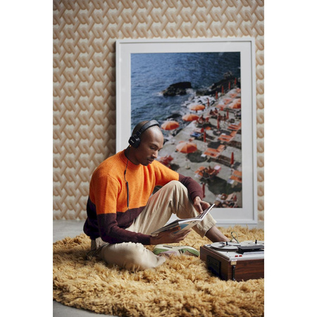 Fluffy round rug caramel (200x200cm)