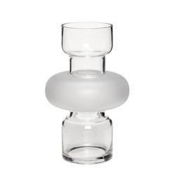 Szklany wazon Hübsch FROSTED transparentny
