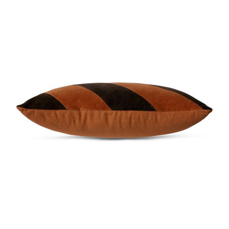 Poduszka w paski aksamitna HKLIVING STRIPED brązowa rozmiar 60x40 cm