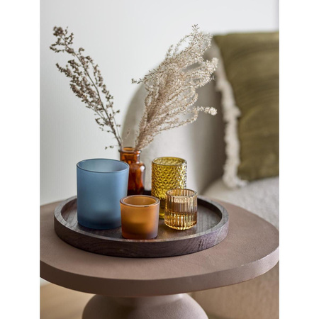 Sanga Tray w/Votive, Brown, Glass