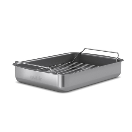 Professional roasting pan with rack 30x22 cm ceramic Slip-Let® coating