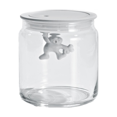 Hermetic jar with a figure inside ALESSI Gianni small white