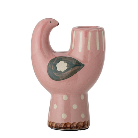 Trudy Candle Holder, Rose, Stoneware