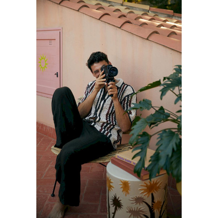 Earthenware side table coastal