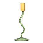 Ada Candle Holder, Green, Glass