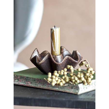 Rameeza Candle Holder, Brown, Stoneware