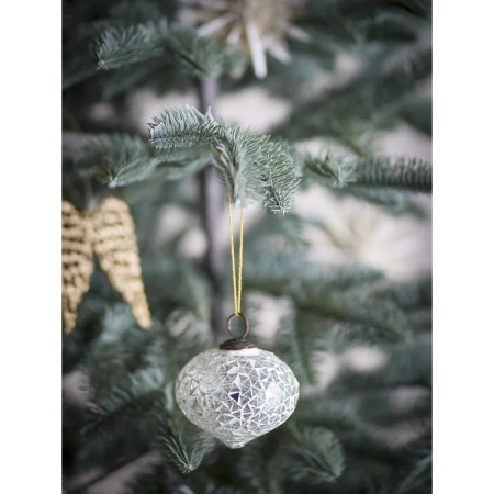 Nadine Ornament, White, Glass