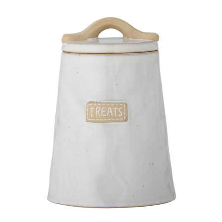Bandit Jar w/Lid, White, Stoneware