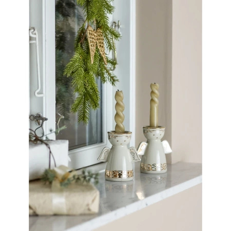 Faella Votive & Candle Holder, White, Stoneware