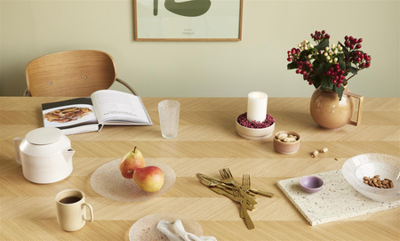 HÜBSCH HERRINGBONE natural dining table