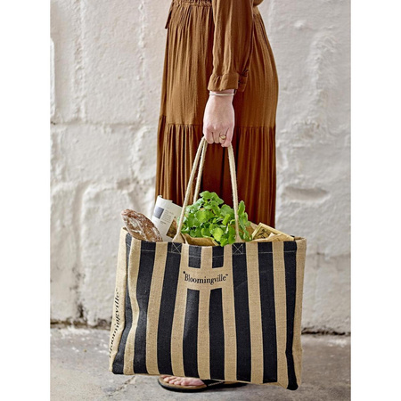 Bergamo Shopping Bag, Black, Jute