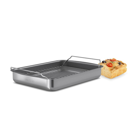 Professional roasting pan with rack 35x25 cm ceramic Slip-Let® coating